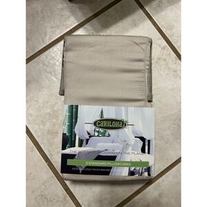 NWT Cariloha Standard Pillow Cases Set‎ of 2 Stone Color